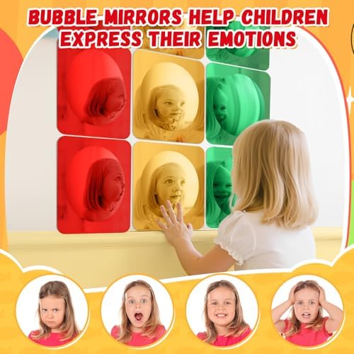 Geiserailie 9 Pcs Sensory Wall Bubble Mirrors, 6 x 6 Inch, CPC Certified - Image 5