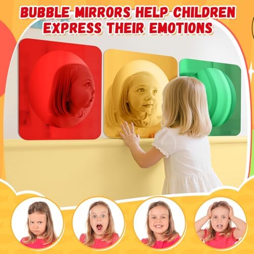 Geiserailie 3 Pcs Sensory Wall Bubble Mirrors, 10 x 10 Inch, CPC Certified - Image 5