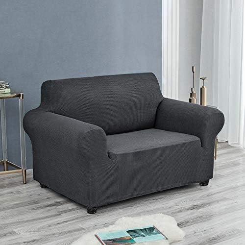 Joccun Stretch Chair Couch Cover,1-Piece Sofa Slipcover Spandex Jacquard Fabric Sofa Covers with Elastic Bottom,Washable Furniture Protector for Dogs,Cats,Kids(Armchair,Charcoal) - Image 4