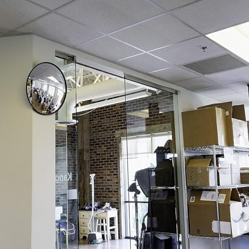 30" Outdoor Acrylic Round Convex Mirror, Security Mirror for Retail Stores, Warehouses, Driveways, and Parking Lots, Acrylic Mirror for Blind Spots and High-Traffic Areas - Image 5
