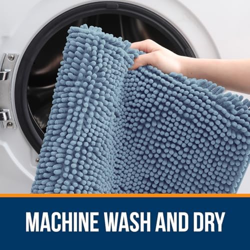 OLANLY Bathroom Rugs 34x21, Extra Soft Absorbent Chenille Bath Rugs - Image 5