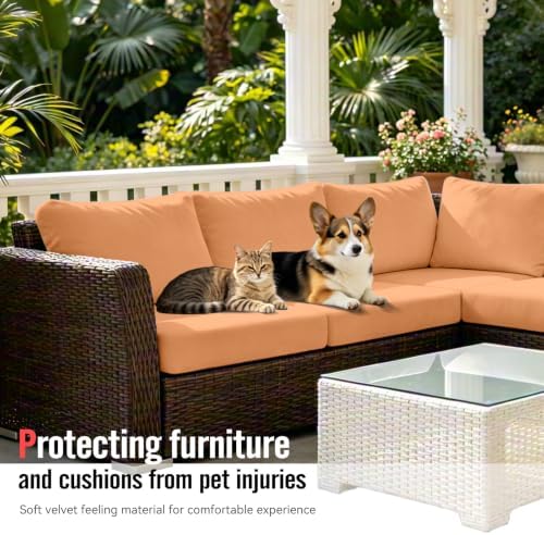 8Pcs Outdoor Cushion Covers, Stretch Patio Furniture Couch Chair Slipcovers - Image 3