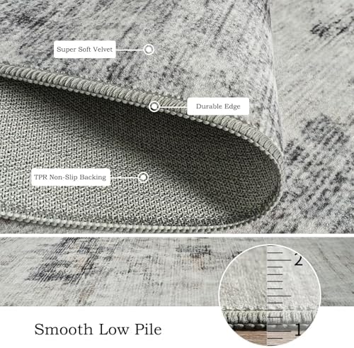 Toneed Washable 5x8 Area Rug with Non-Slip Backing for Living Room - Image 5