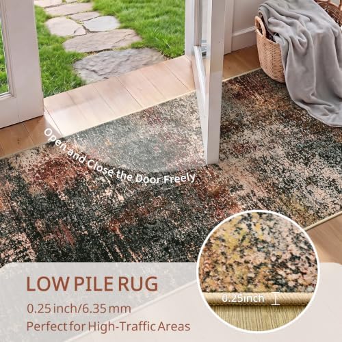 Toneed Washable 2x6 Non-Slip Abstract Runner Rug for Hallway Kitchen - Image 6