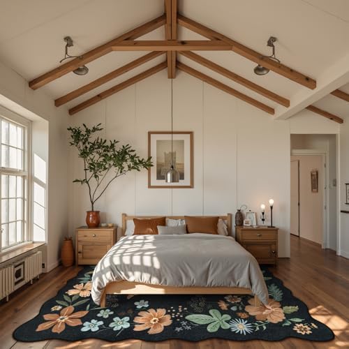 Lahome Floral Washable Rugs 8x10, Soft 8x10 Rugs for Living Room Bedroom - Image 3