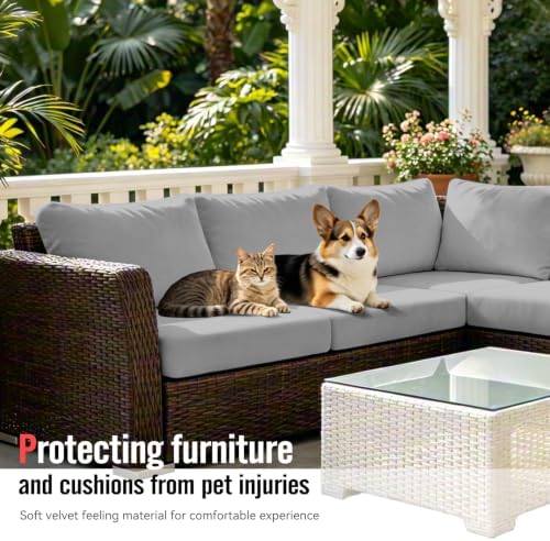 8Pcs Outdoor Cushion Covers, Stretch Patio Furniture Couch Chair Slipcovers - Image 6
