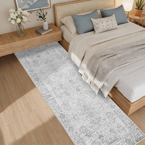Rugxara 2x6 Grey Hallway Runner Rug,Non Slip Vintage Rug - Image 3