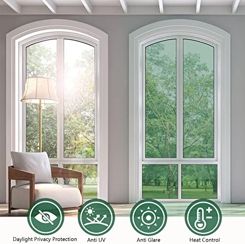 KESPEN Window Privacy Film One Way Static Cling Tint, Green, 23.6InX6.5Ft - Image 5