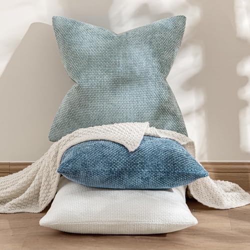 MIULEE Decorative Couch Throw Pillow Covers 20x20 Inch Coastal Blue 2 Pack - Image 4
