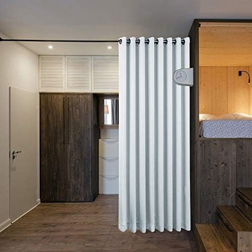 NICETOWN Room Divider Curtain Screen Partition, Vertical Blind for Sling Door, Blackout Window Curtain, Privacy Blind for Patio, Extra Wide Drape (Greyish White, Single Panel, 8.3ft Wide x 8ft Long) - Image 5