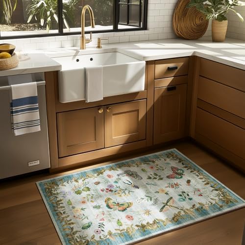 2x3 Washable Throw Rugs for Entryway: Door Mat Indoor Entrance Small Area Rug Non-Slip Low Pile Soft Kitchen Rug for Front Door Indoor Entrance Bedside Entry Kids Room - Image 2