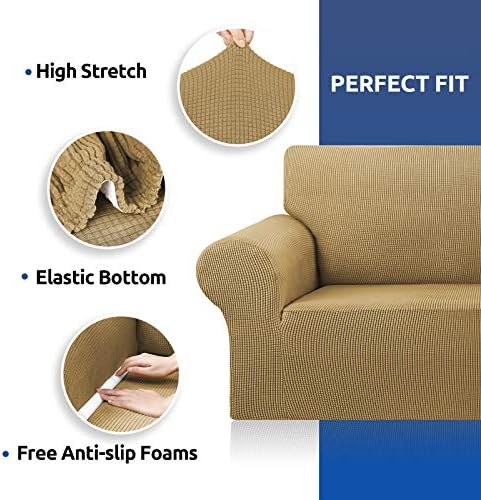 KEKUOU Stretch Oversized Couch Covers for Sofa Slipcover,Tan - Image 6