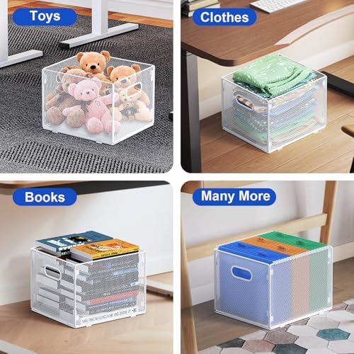 samstar 2 Pack Hanging File Organizer, Mesh File Folder Box Filing Box Cabinet Organizer Storage Boxes, Letter Size,White - Image 6