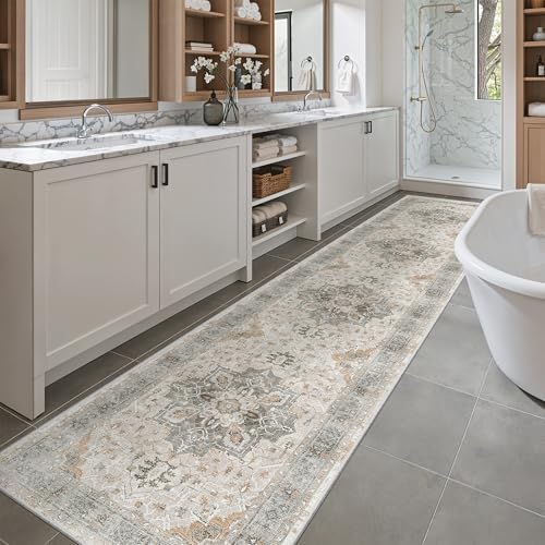 Madane Washable Runner Rugs 2x10 for Hallway Kitchen, Light Taupe Brown - Image 3