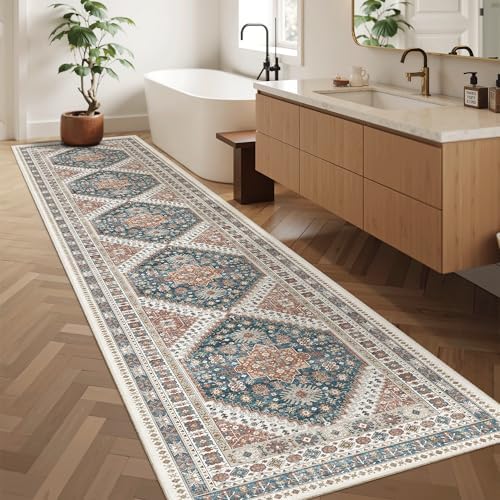 Madane Hallway Runner Rug 2'6''x12' Kitchen Runners Vintage, Navy Blue - Image 4