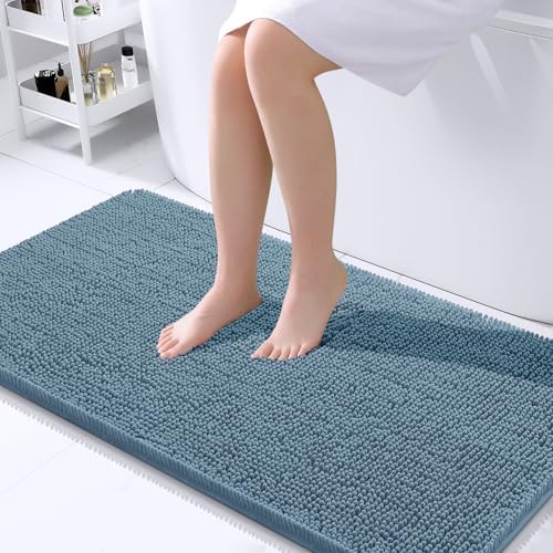 OLANLY Bathroom Runner Rugs 44x24, Extra Soft Absorbent Chenille Bath Rugs by OLANLY