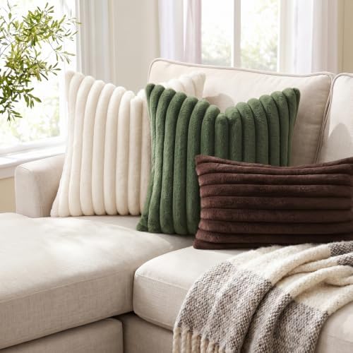 Pallene Faux Fur Decorative Throw Pillow Covers 20x20 Set of 2, Chocolate - Image 5