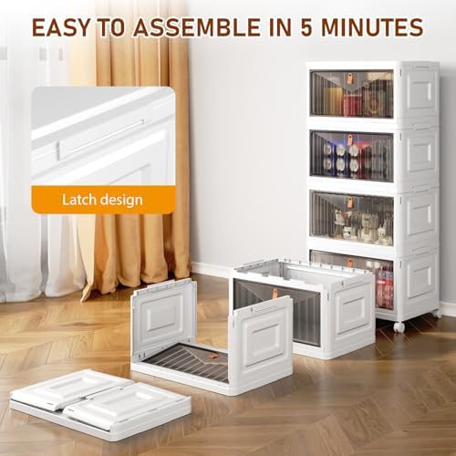 Wise Oannes Closet Organizers and storage, Storage cabinet with Wheels, 23QT, White - Image 3