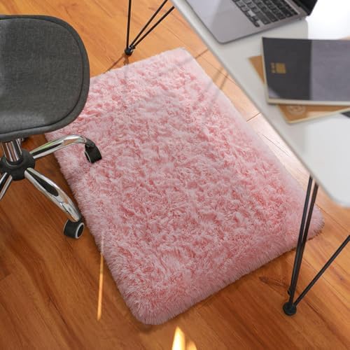 Ophanie Small Rug Washable Non Slip Throw Bedside Area Rugs, Fluffy Soft Pink Mini Bedroom Carpet, Affordable Door Entryway Indoor Inside Front Entrance Dog 2x3 Mat, Home Decor Aesthetic, Nursery - Image 5