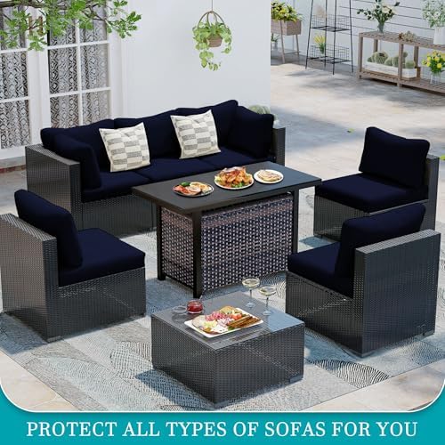 12 Pcs Outdoor Cushion Covers, Patio Sofa Cushion Covers Replacement - Image 5