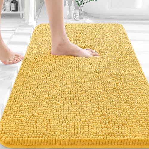 OLANLY Bathroom Rugs 32x20, Extra Soft Absorbent Chenille Bath Rugs by OLANLY