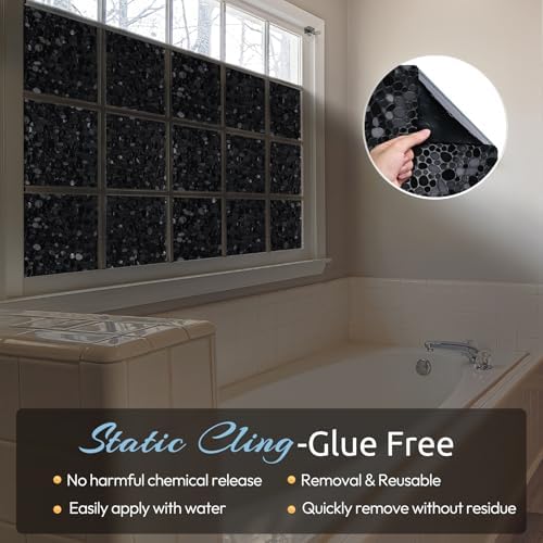 rabbitgoo Total Blackout Window Privacy Film, Black 17.5" x 78.7" - Image 5