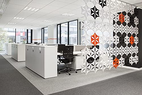 White 3D Flower Venus 14"x12" Hanging Room Divider Panel Felt Fiber Surface High Density Polyester Fiber Board Cut Room Partition Home Decoratio(12 Pcs) - Image 4