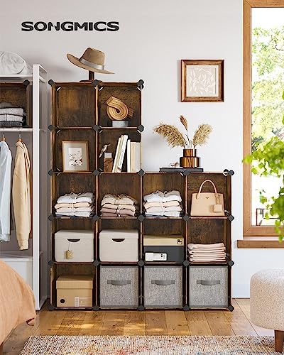 SONGMICS 16 Cube Storage Organizer，Plastic stackable cube shelf - Image 4