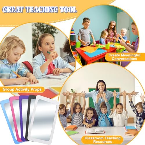 Dandat 30 Pcs 6x4 Shatter Proof Unbreakable Kids Mirrors, Bright Colors - Image 5