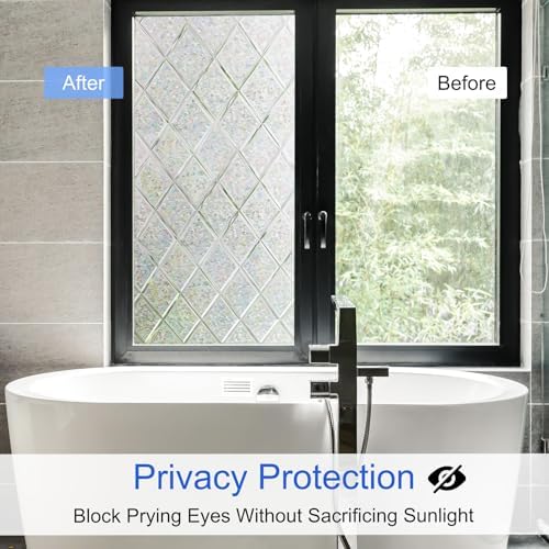 CottonColors Window Privacy Film 35"X 78",Lattice Pattern Window Film - Image 4