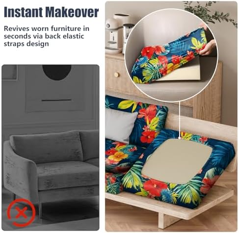 8Pcs Outdoor Cushion Covers, Stretch Patio Furniture Couch Chair Slipcovers - Image 5