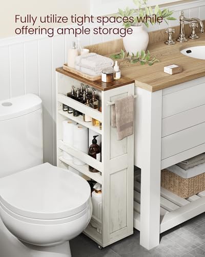 VASAGLE 4-Tier Slide-Out Storage Cart, Slim Kitchen Cart with Wheels - Image 5