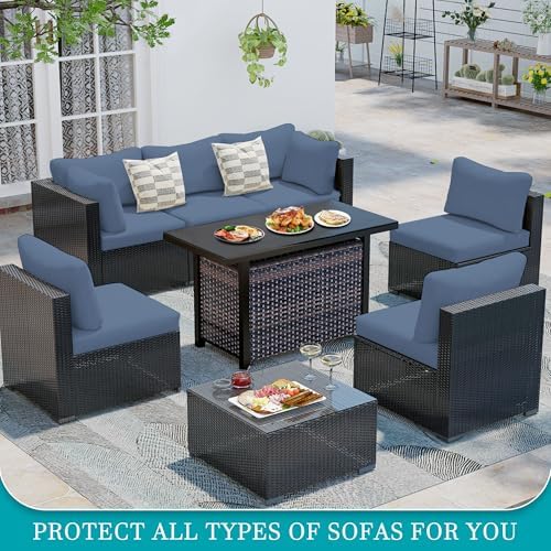 12 Pcs Outdoor Cushion Covers, Patio Sofa Cushion Covers Replacement - Image 5