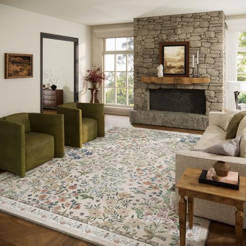 10x12 Area Rugs for Living Room: Washable Rug Non Slip Stain Resistant Low Pile Ultra Soft Faux Wool Lightweight Large Rugs for Bedroom Dining Room Under Table Rug Nursery Home Office Farmhouse Indoor by palohom