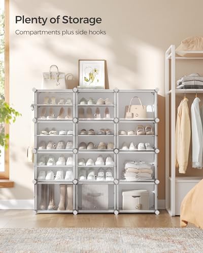 SONGMICS Shoe Rack, 12-Tier with Doors, 48-Pair Storage Cabinet - Image 4