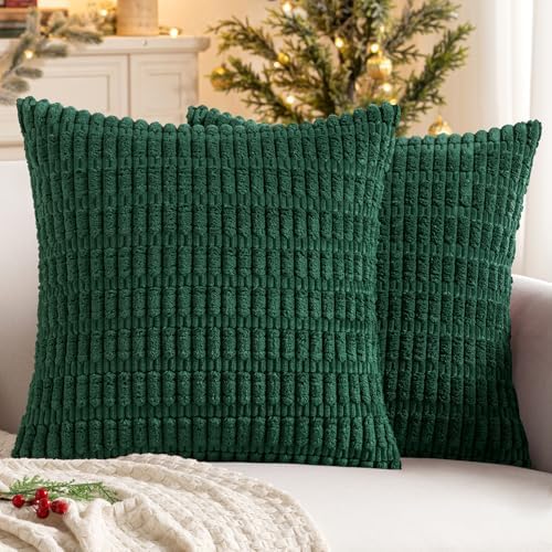 MIULEE Euro Sham Decorative Throw Pillow Covers 26x26 Dark Green Pack of 2 by MIULEE