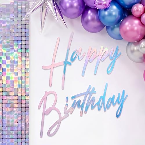 Yousoontic Happy Birthday Sign, 23 x 20 Inch, Classic, Dazzling Laser by Yousoontic
