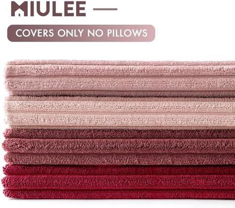 MIULEE Soft Corduroy Decorative Throw Pillow Covers Pink Series 18x18 - Image 7