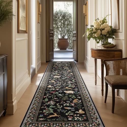 Machine Washable Kitchen Runner Rugs: 2'x10' Hallway Runner Non Slip Low Pile Stain Resistant Soft Carpet Runners for Hallways Indoor Entryway Kitchen Laundry Room Bedroom Farmhouse - Image 5