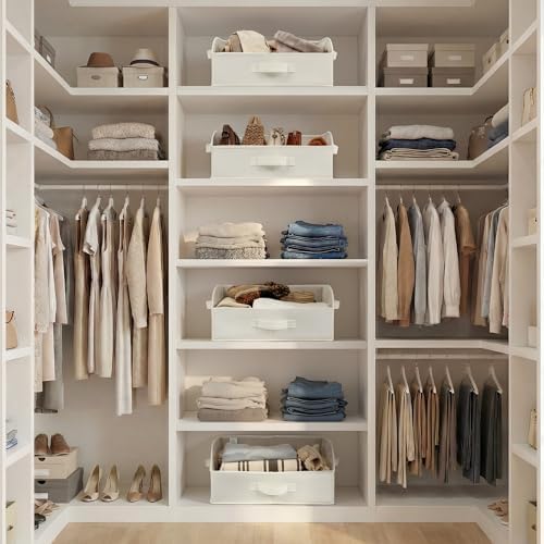 GRANNY SAYS Trapezoid Closet Storage Bins, Medium, Pearl White, 3-Pack - Image 3