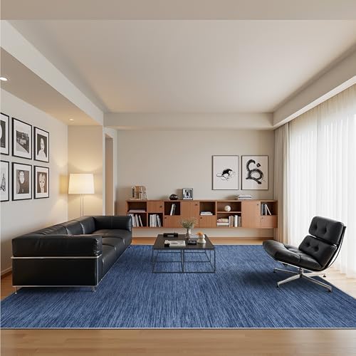 Valenrug 9x12 Area Rug Non Slip, Large Washable Rugs for Living Room Navy - Image 4