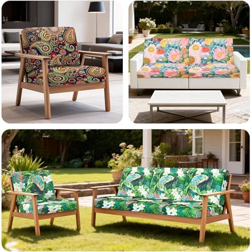 4 Pcs Outdoor Cushion Covers, Patio Sofa Cushion Covers Replacement - Image 5