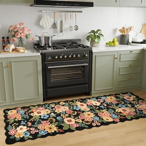 DUKINO 2x10 Runner Rug for Hallway, Washable Kitchen Rug Non Slip, Black - Image 4