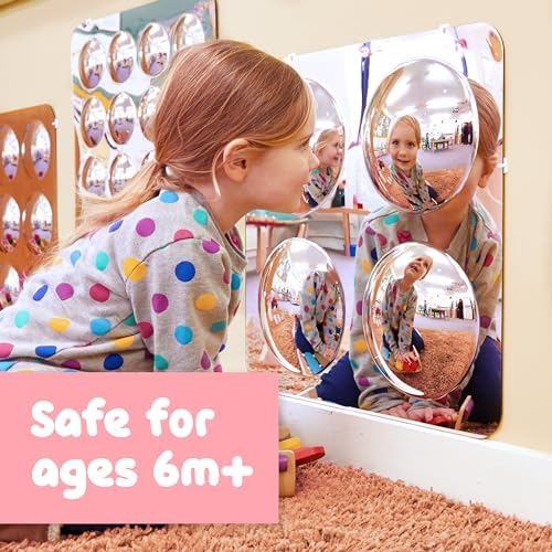 Spark & Wow Sensory Wall Toddler Mirror, Large 4 Bubbles - Image 2