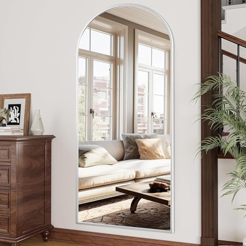 Rowjut Large 71"x30" Arched Full Length Mirror White Floor &Standing for Bedroom &Living Room & Wall Mounted Mirror Full Body Mirrors Hanging or Leaning. by Rowjut