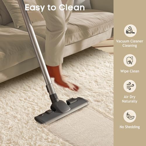Ophanie Small Rug Washable Non Slip Throw Bedside Area Rugs, Fluffy Soft Beige Mini Bedroom Carpet, Affordable Door Entryway Indoor Inside Front Entrance Dog 2x3 Mat, Home Decor Aesthetic, Nursery - Image 6