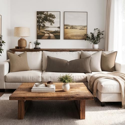 MIULEE Decorative Linen Lumbar Pillow Cover 14x36 Inch Dark Coffee - Image 4