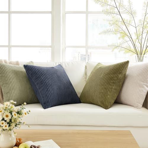 Topfinel Decorative Velvet Pillow Covers 24x24 Set of 4 Livingroom Cushion Covers Soft Boho for Bed Accent Modern Pillowcases Sofa Livingroom Home Decor Muted Teal - Image 3