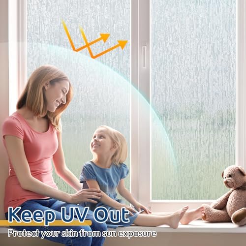 rabbitgoo Frosted Window Film, Static Cling, Rain Silk, 23.6" x 78.7" - Image 3