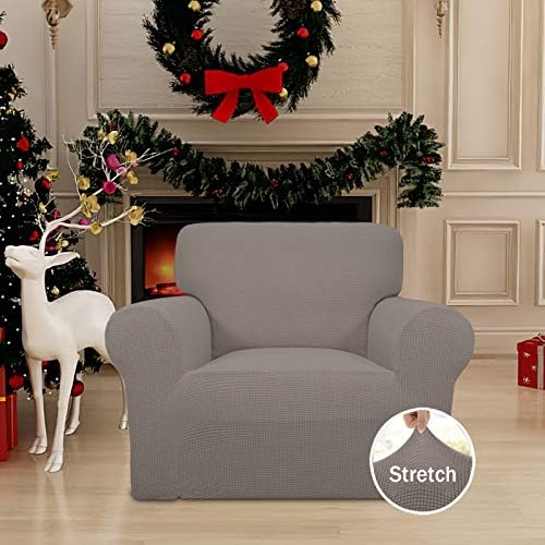 Easy-Going Stretch Chair Slipcover with Arm Washable Taupe - Image 2